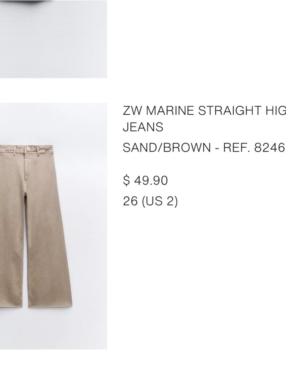 Zara ZW Marine Straight High Rise Jeans Bundle (3) Khaki/Black/Green | Size: 2 - Picture 12 of 16